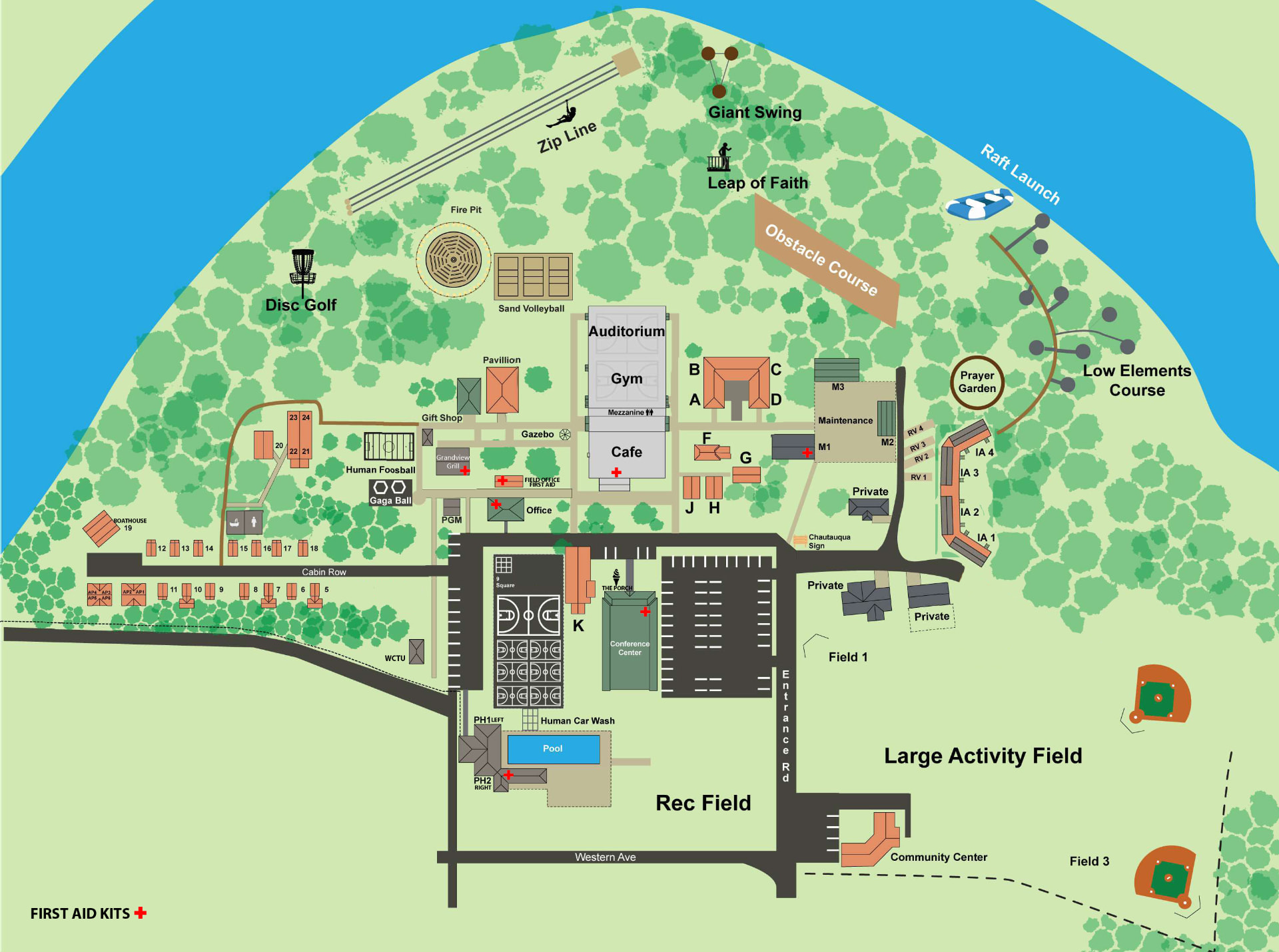 Camp Chautauqua facility map
